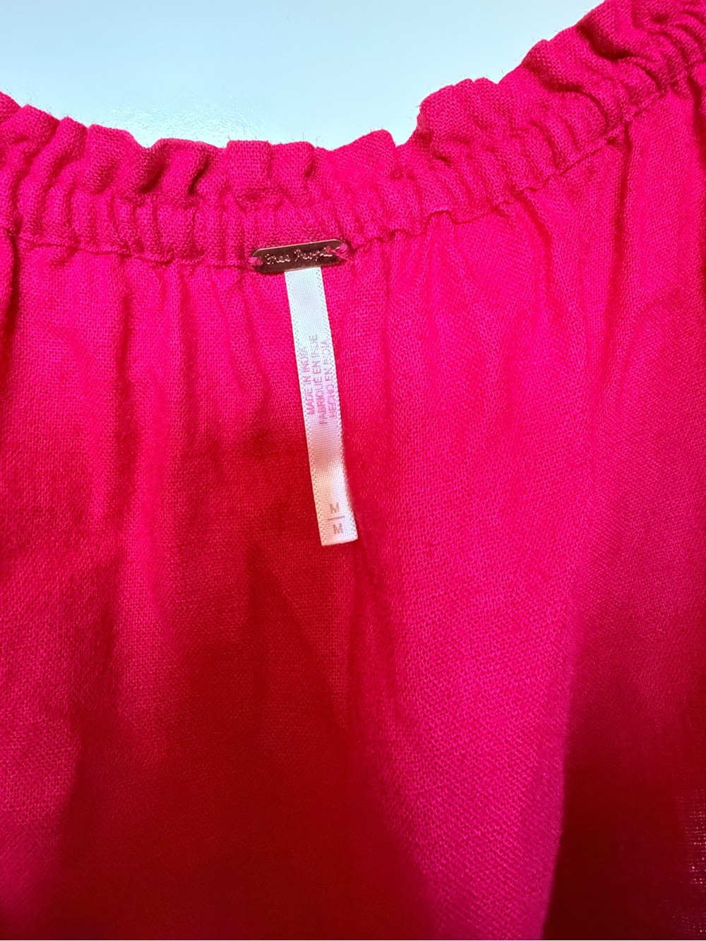 Red Free People Perri Linen Drop Waist Mini Dress - Picture 5 of 7